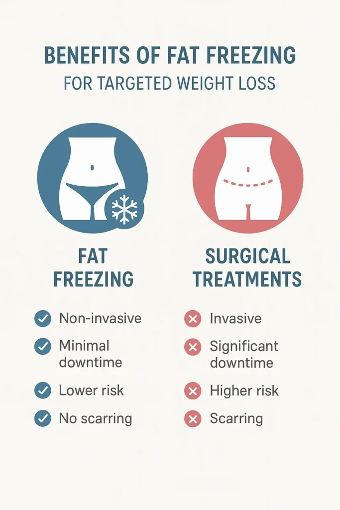 graphic showing the benefits of fat freezing Lower Sydenham