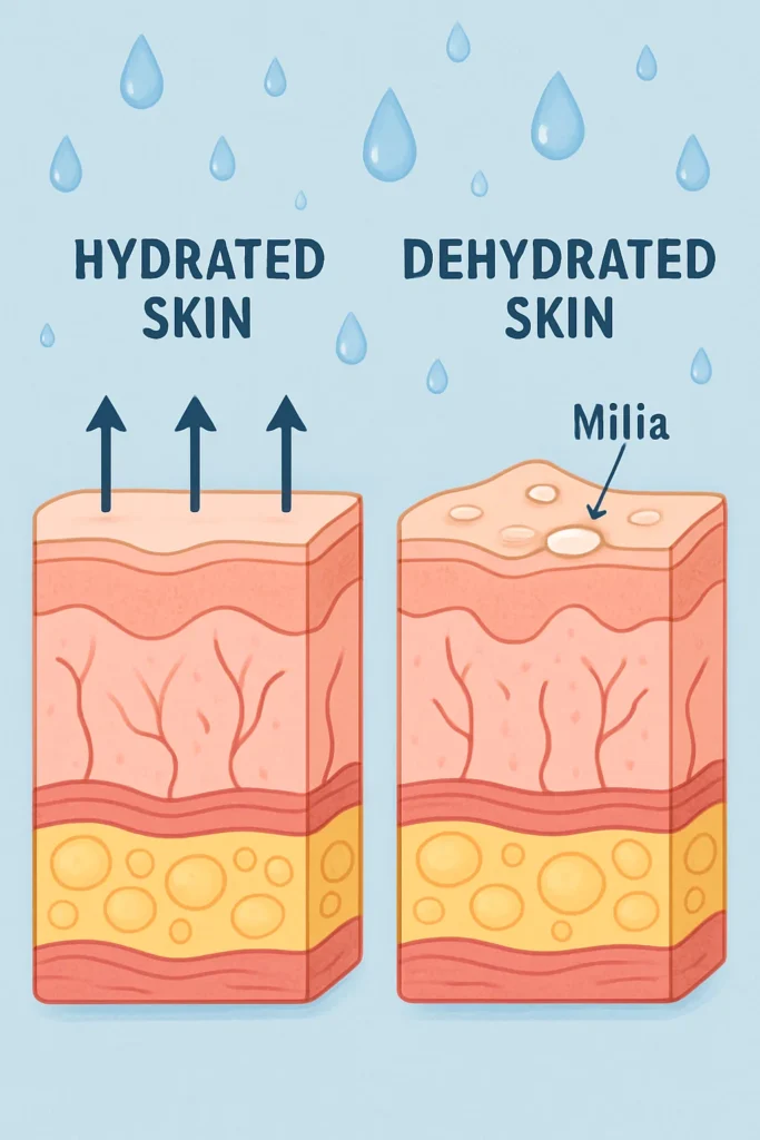 The importance of hydration and milia production Lower Sydenham
